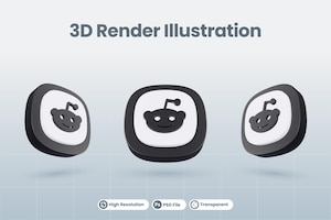 3d icon reddit social media logo isolated render