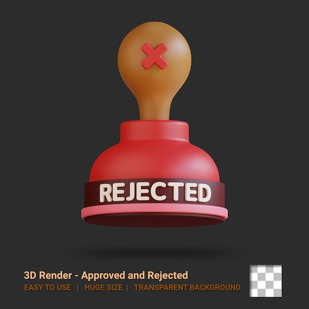 PSD 3d icon rejected illustration with transparent background