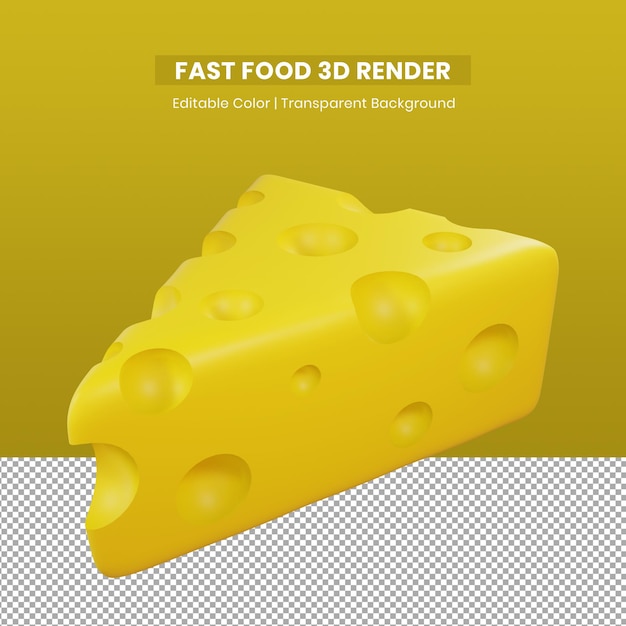 3d icon render for cheese fast food