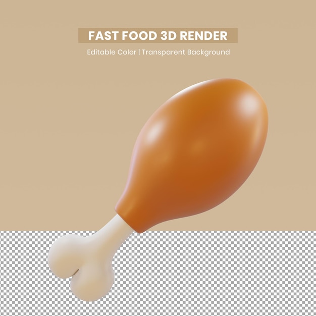 PSD 3d icon render for chicke fast food