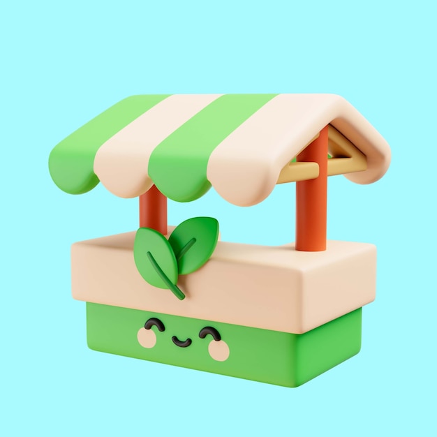 3d icon render for vegan lifestyle