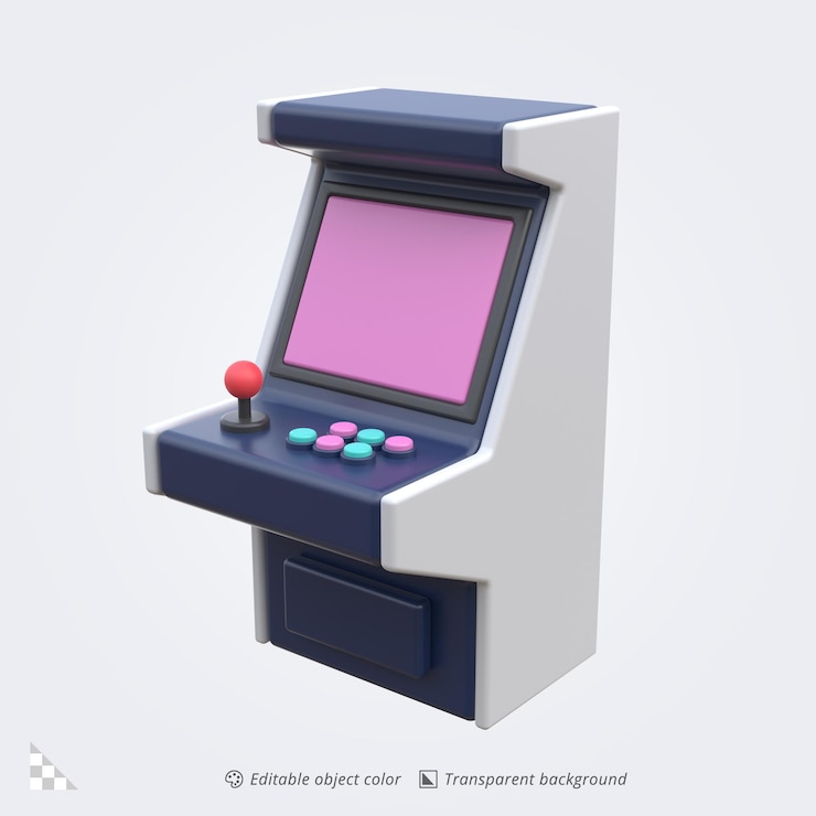 PSD 3d icon rendering of an arcade game machine