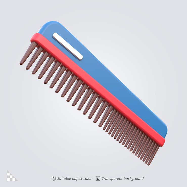 PSD 3d icon rendering of a barber comb