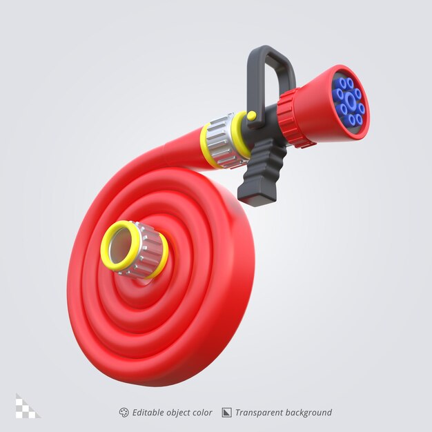 3D Icon Rendering of a Rolled Fire Hose