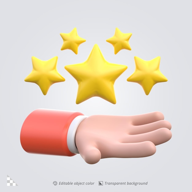 3D Icon Rendering of a Shopping Rating Star