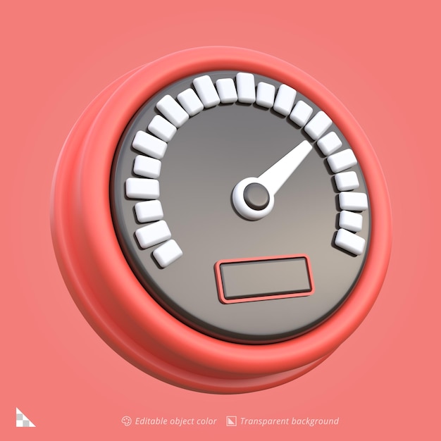 3D Icon Rendering of a Speedometer