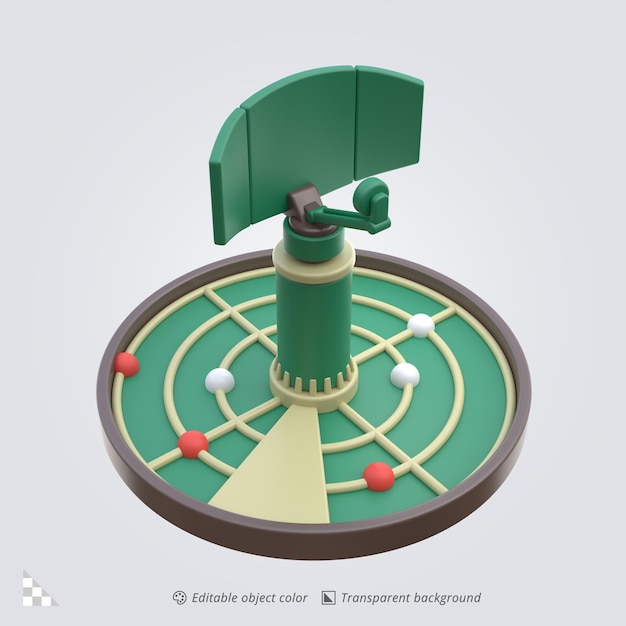 3D Icon Rendering of Navigation Radar Antenna Tower