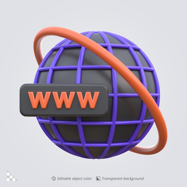 3d icon rendering of world wide web technology