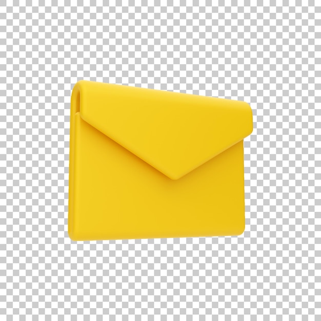 3d icon rendering of user interface object message mail
