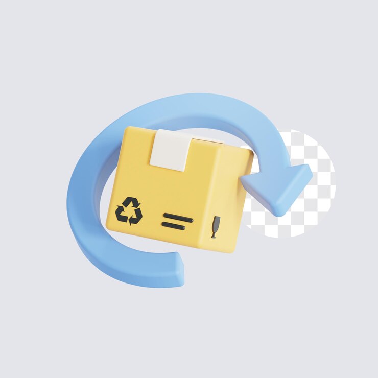 PSD 3d icon of return package