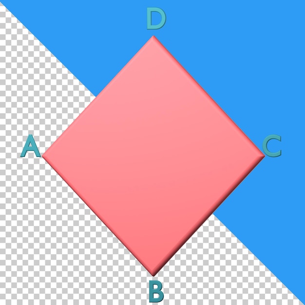 3d icon rhomb isolated on the transparent background
