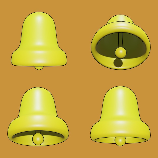PSD icona 3d ring bell