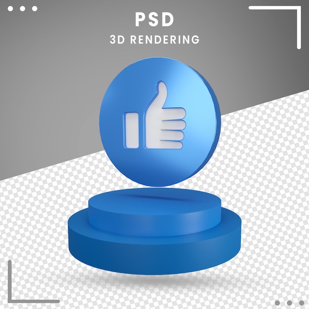 3d icon rotated logo like facebook 3d rendering