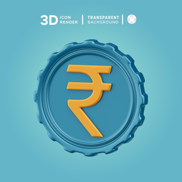 PSD 3d icon rupee money sign illustration