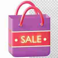 PSD 3d icon sale bag illustration