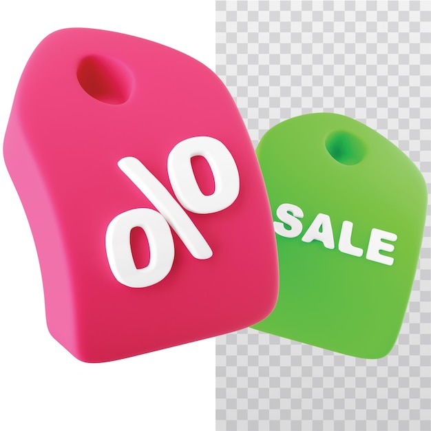 PSD 3d icon sale tag illustration