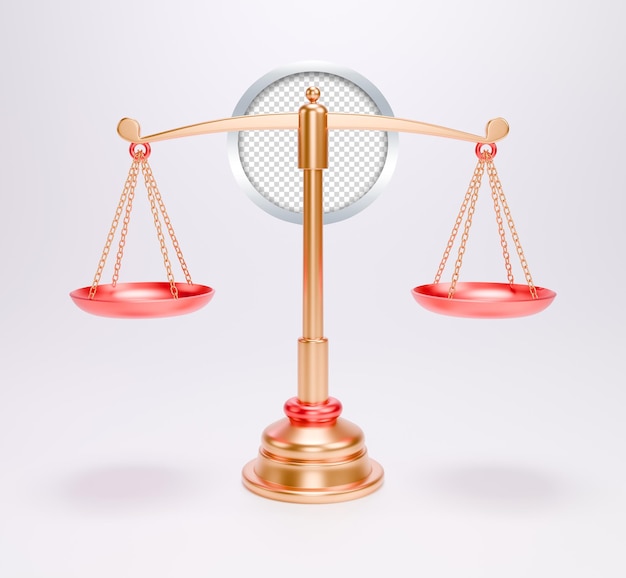 a 3d icon of scales of justice