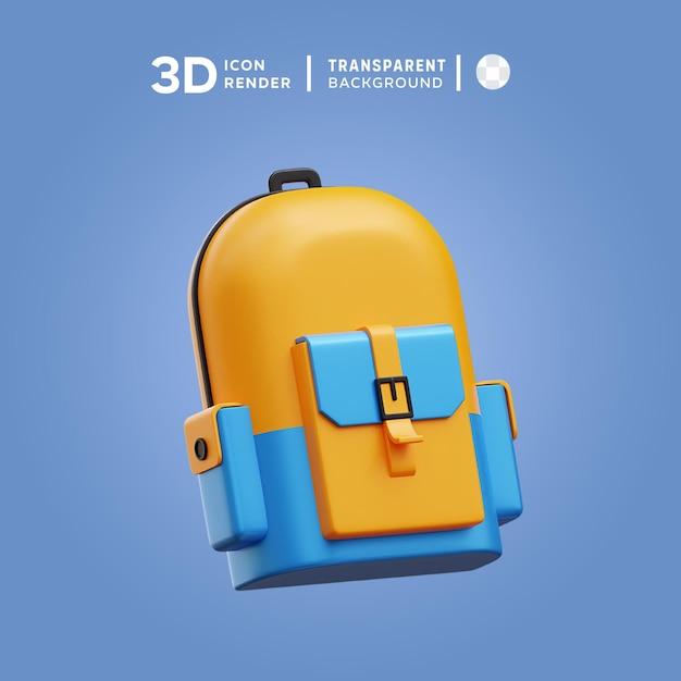 PSD iconica 3d della borsa scolastica illustrazione