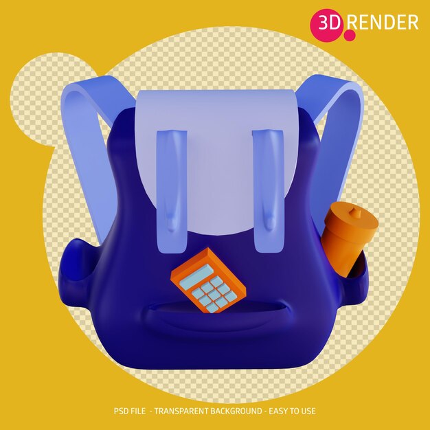 3d icon school bag