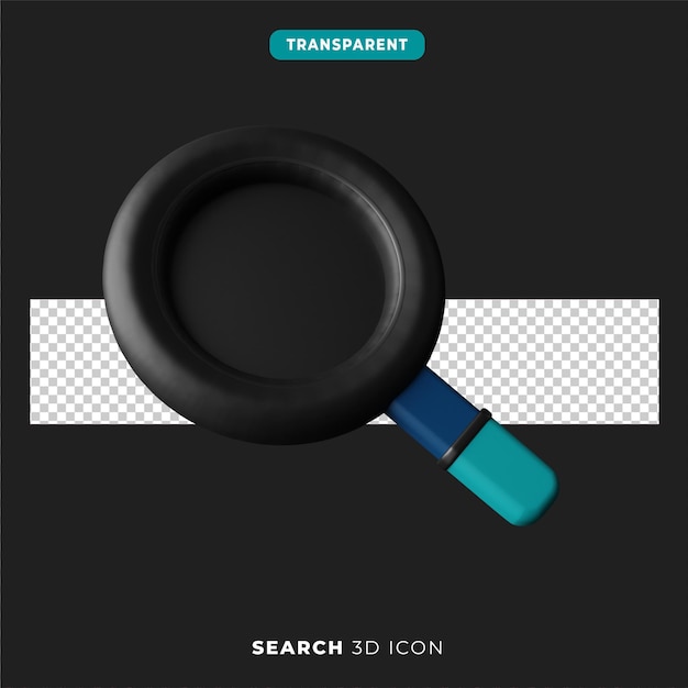 3d icon of search dark version