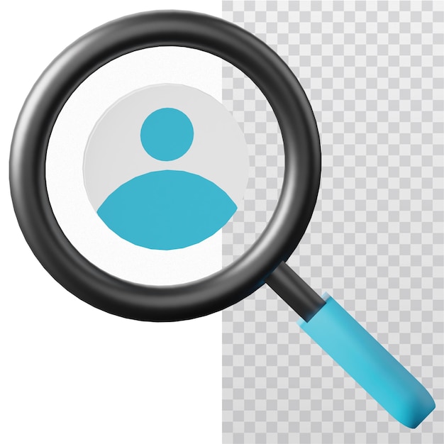 PSD 3d icon search illustration