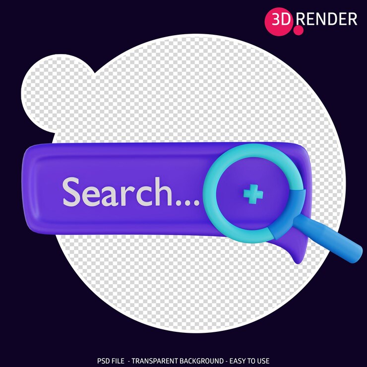 PSD 3d icon search