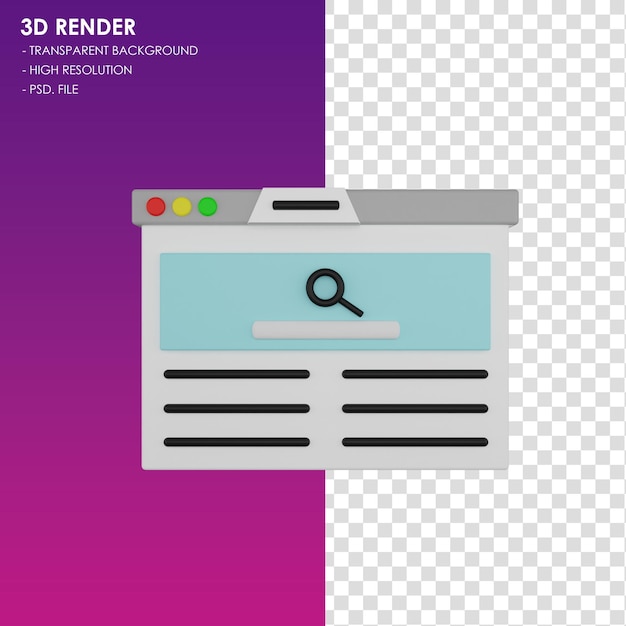 PSD 3d icon search