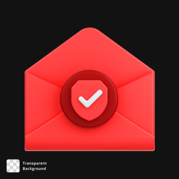3D icon of secure mail