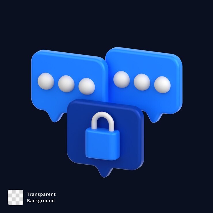 PSD 3d icon of secure messages