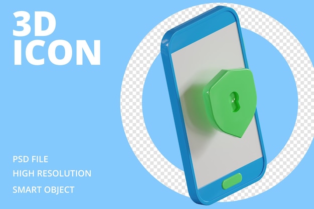 3d icon secure phone