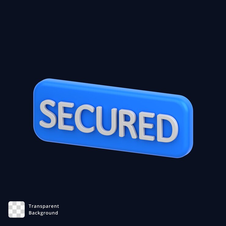 PSD 3d icon of secured text
