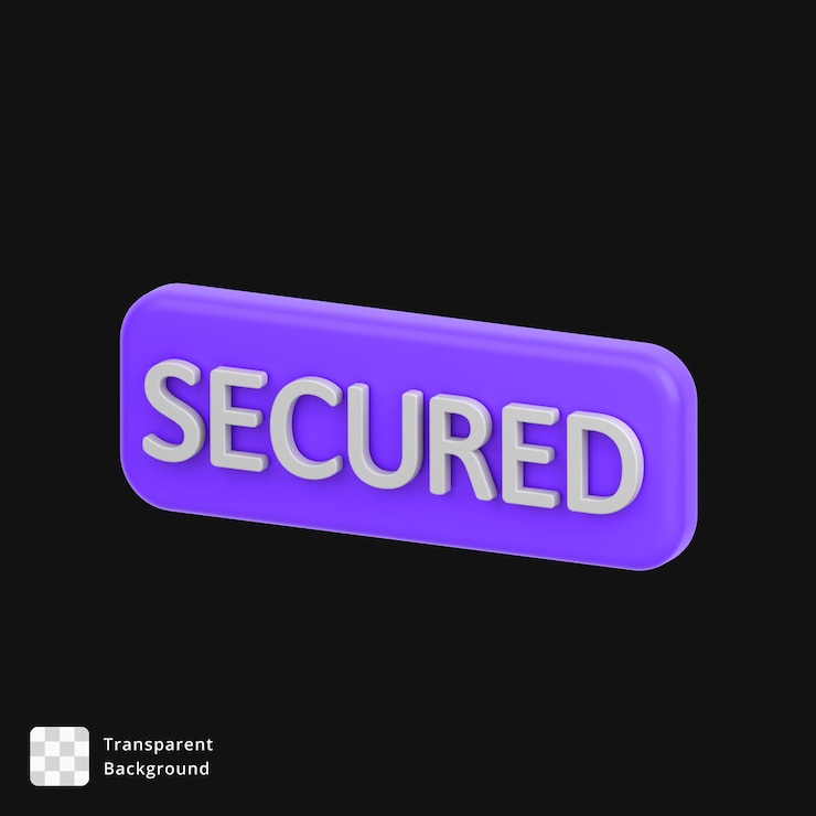 PSD 3d icon of secured text