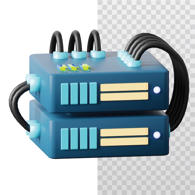 PSD 3d icon server hosting illustration