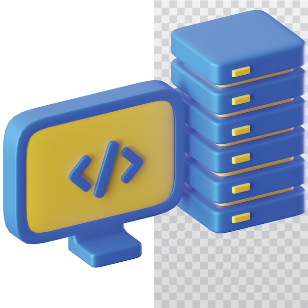 PSD 3d icon server illustration