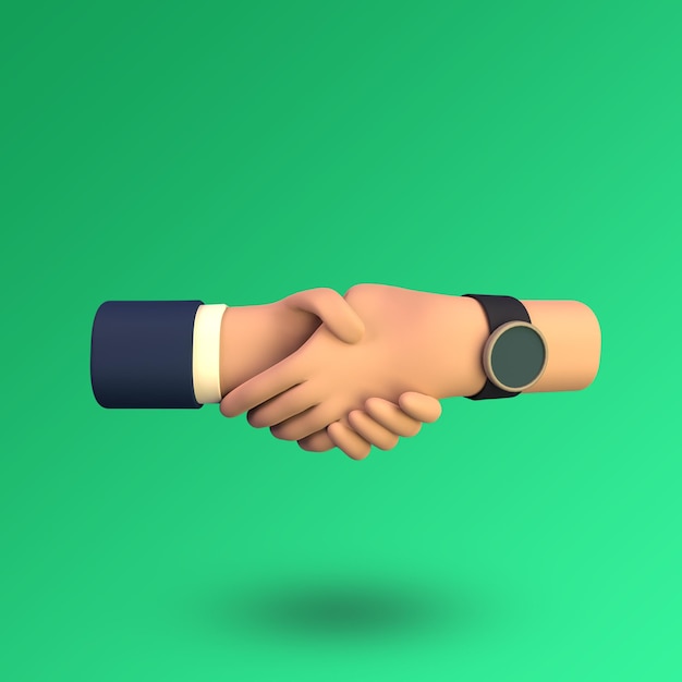 PSD 3d icon shake hands