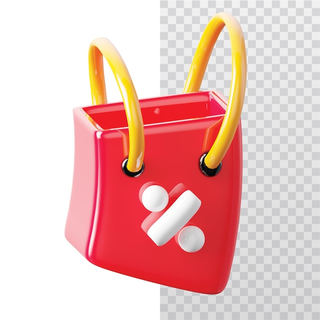 3d icon shopping bag illustration