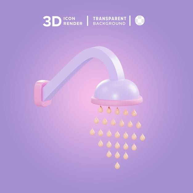 3d icon shower illustration