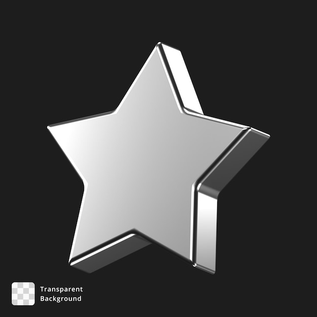 3d icon of a silver star