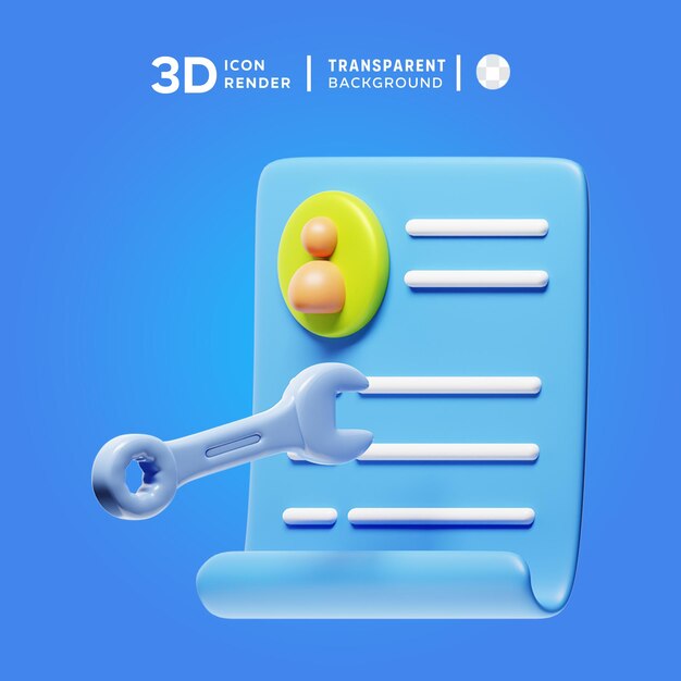 PSD 3d icon skills illustration