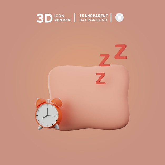 PSD 3d icon sleep time illustration