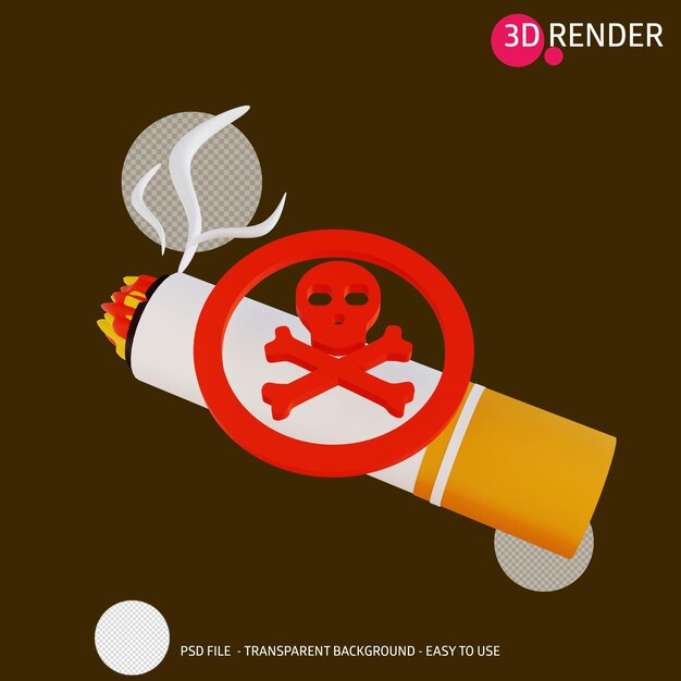 PSD 3d icon smoking dangerous