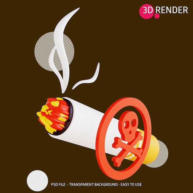 3d icon smoking dangerous