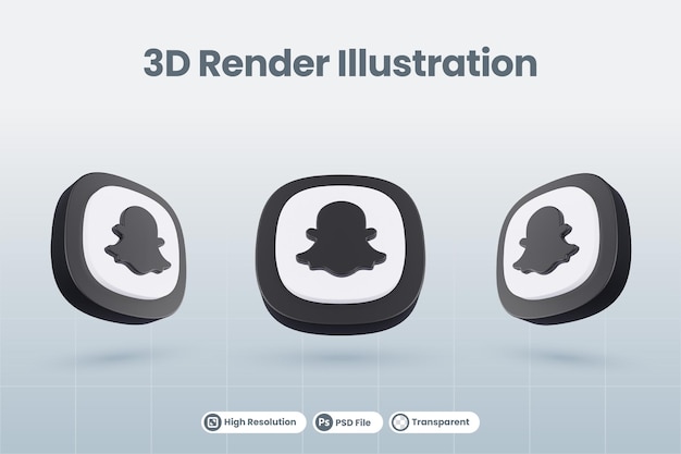 3d icon snapchat social media logo isolated render