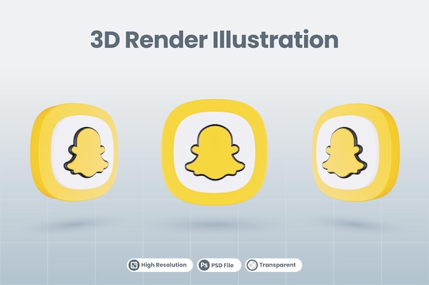 3d значок Snapchat логотип социальных сетей изолированный рендеринг