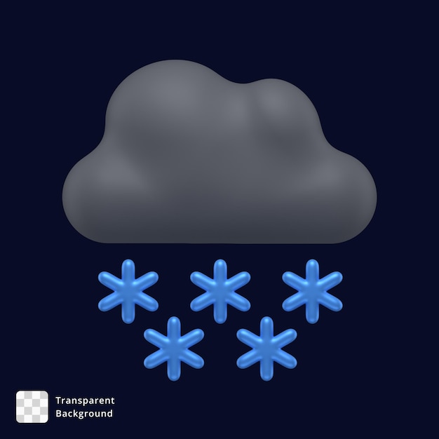 PSD 3d icon of a snowing cloud