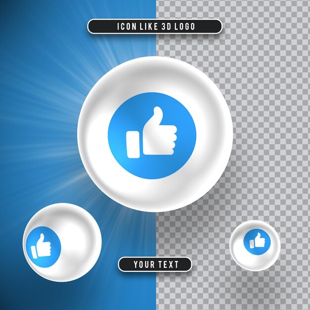 PSD 3d icon of social media isolated like