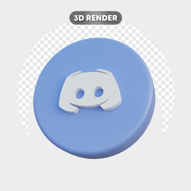 Premium PSD | 3d icon of social media isolated right side discord