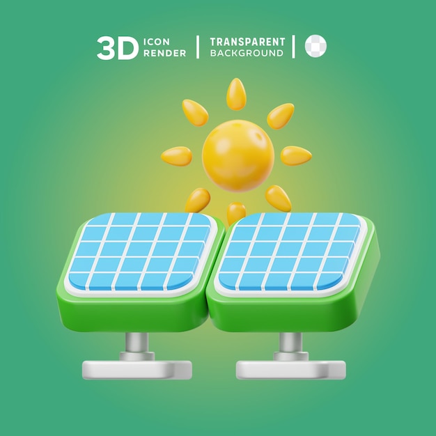 PSD 3d icon solar power illustration