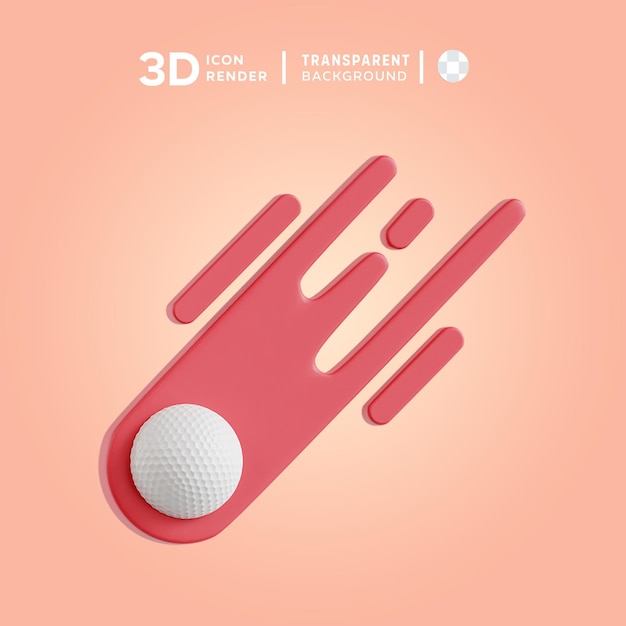 PSD iconica 3d dell'illustrazione della velocità del golf