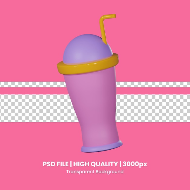 3d icon sports drink isolated on the transparent background